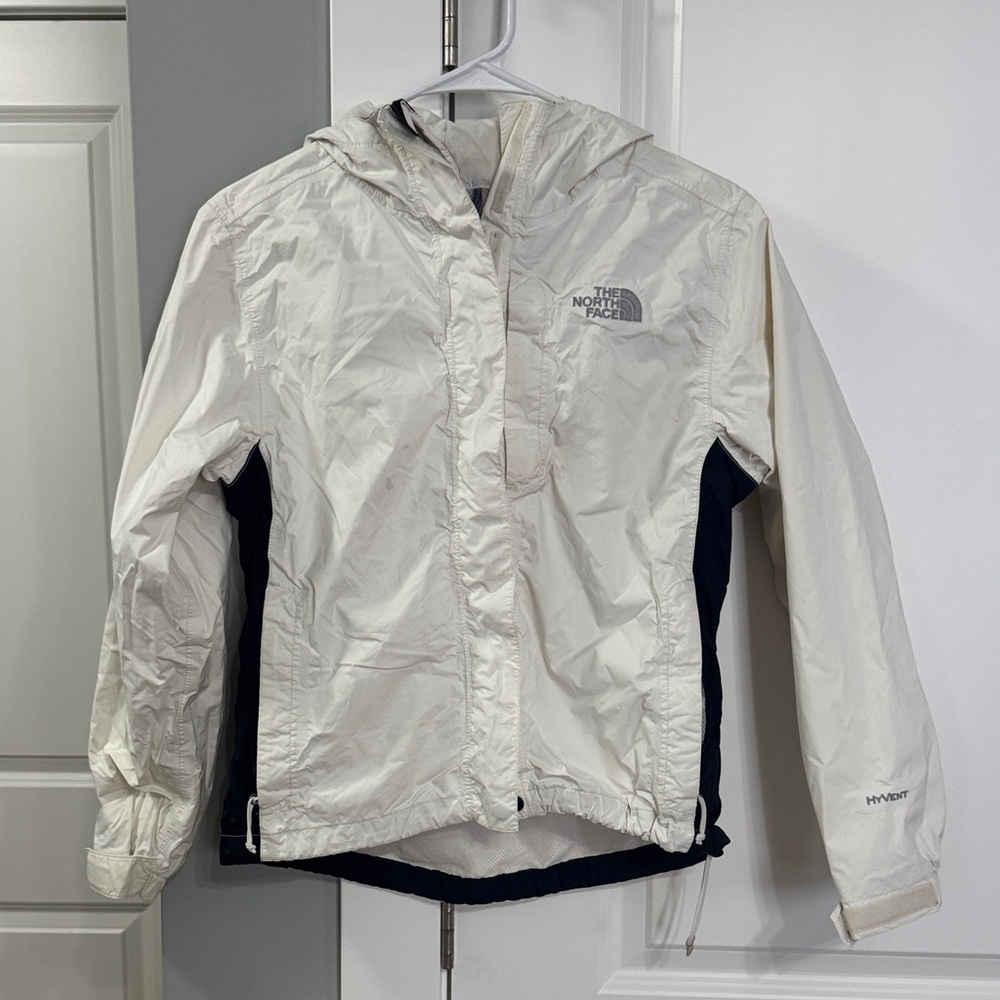 Women’s The North Face Cream and Black Hooded Jacket